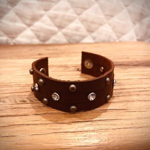 Handcrafted leather cuff bracelet